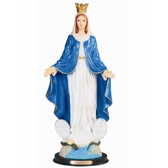 FC Design 16"H Our Lady of Grace with Crown Statue Holy Figurine Religious Decoration