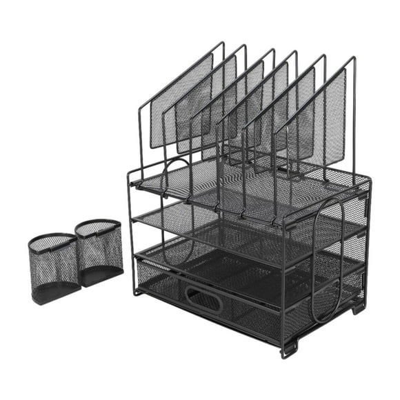 Organizador de Escritorio Mesh Home Office Suministra Multifunción de Hierro con Holder de Archivos