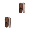 thumbnail image 4 of Sonducket 10 pares de zapatillas de hotel desechables de lana Coral para hombres y mujeres, zapatos gruesos antideslizantes para viajes de Marrón 2 2piezas, 4 of 6