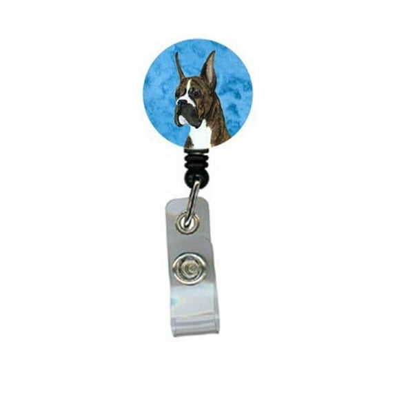 Carolines Treasures SS4784-BU-BR Boxer Retractable Badge Reel Or Id Holder With Clip
