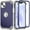 Darkblue, variant on for iPhone 13 Case, Slim Dual Layer 3 in 1 Heavy Duty Protection Hybrid Hard PC Soft Silicone Rugged Bumper Anti Slip Full-Body Protective Cases for iPhone 13, Purple