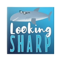 Stupell Industries Looking Sharp Shark Animals & Insects Painting Gallery Wrapped Canvas Print Wall Art, 24 x 24