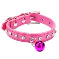 thumbnail image 2 of Yesbay Adjustable Pet Dog Crystal Rhinestone Bell Collar Soft Faux Leather Neck Strap, 2 of 8