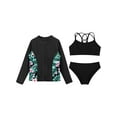 thumbnail image 3 of Zaldita Kids 3 Pieces Rash Guard Swimsuits Tankini Top Bikini Set UPF 50+ Beach Swimwear Bathing Suit Black 12, 3 of 7