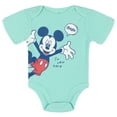 thumbnail image 2 of Disney Mickey Mouse Donald Duck Pluto 5 Pack Ribbed Bodysuits Gingham Newborn to Infant, 2 of 5
