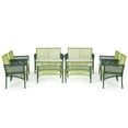 thumbnail image 1 of Costway Ensemble de Conversation en Osier Rond pour Patio 8 Pcs avec Coussins Table d'Appoint en Verre Trempé, 1 of 9