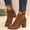 Brown, variant on Women's High Heel Ankle Boots Pointed Toe Side Zipper Booties Solid Color Patchwork Fashion Dress Boots Brown 9.5(44)