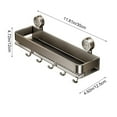 thumbnail image 3 of Estante organizador de pared con ventosa sin taladros, de metal gris, con ganchos para baño | Estante de ducha extraíble sin taladros para artículos de tocador, cocina y dormitorio | Esquinas, 3 of 6