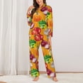 thumbnail image 2 of Pajama Sets for Women 2 Pcs, cucumber onion Potato Button Down Long Sleeve Sleepwear Lounge PJ Sets, 2 of 6