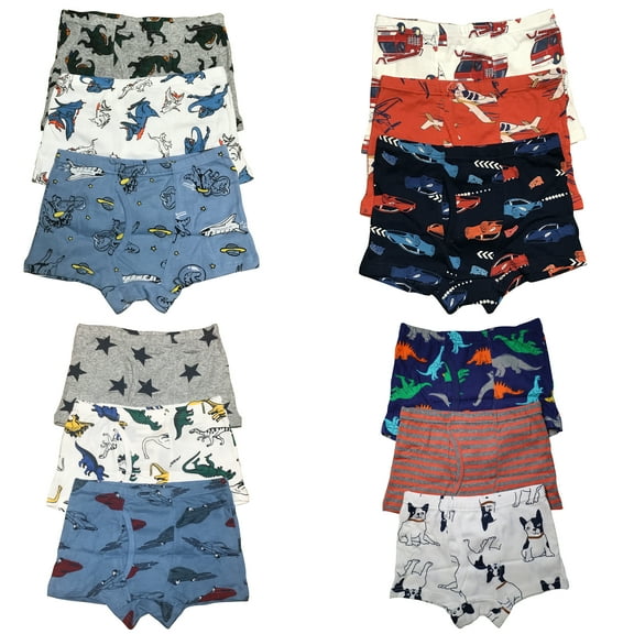 B&Q Toddler Boys 12-Pack Cotton Boxer Briefs - Sizes 4T-8T | Stylish and High-Quality Choice