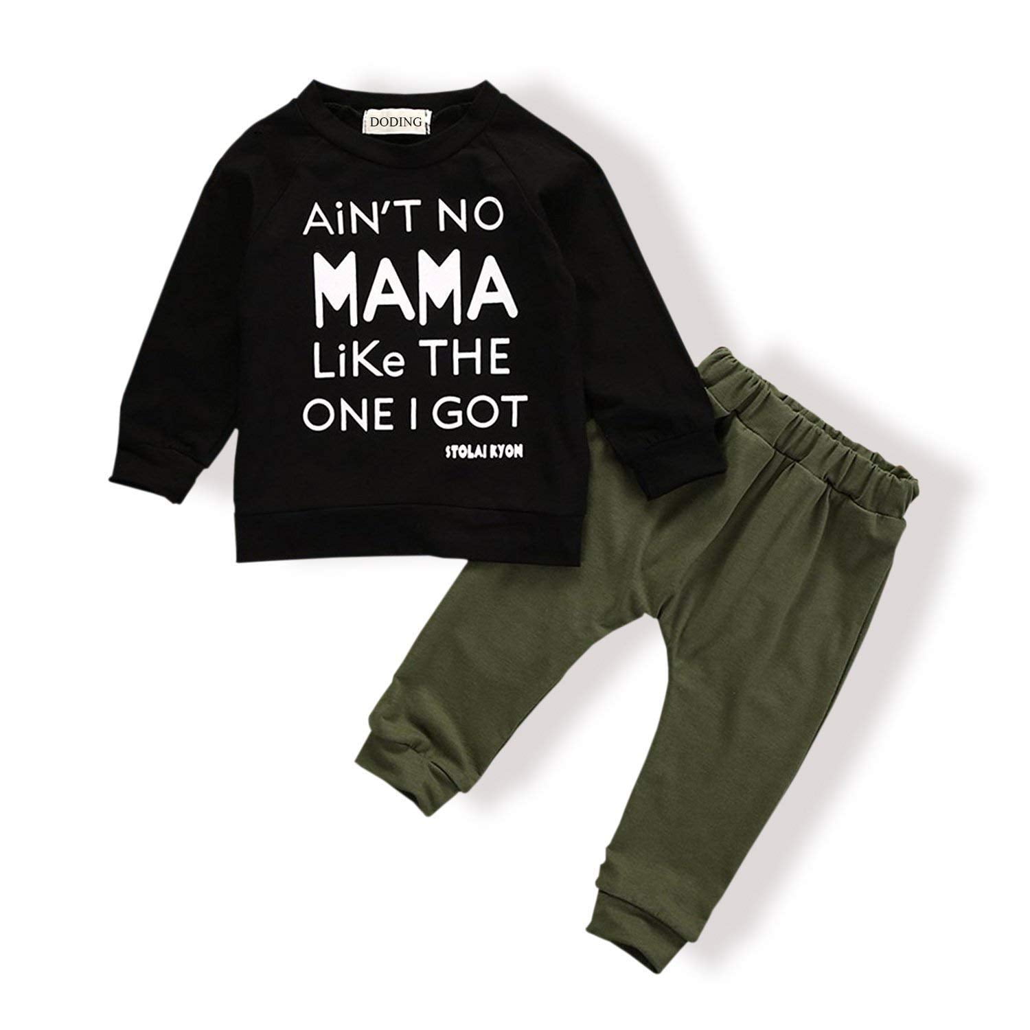 Toddler Baby Boy Letters Printed Tops Pants Leggings Outfits Clothes Set
