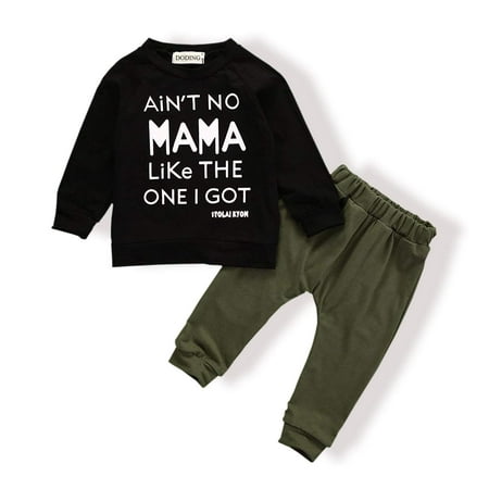 Baby Boy Clothes Funny Letter Printed Tops Leggings Pants Outfits Set for Toddler