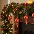 thumbnail image 4 of 4ct Matte Orange Retro Reflector Shatterproof Christmas Finial Ornaments 7.5", 4 of 9