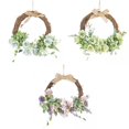 thumbnail image 1 of Juego de 3 uds. de guirnalda de flores de aro de ratán, decoración de guirnalda de puerta delantera de primavera Macarena Guirnalda de la puerta delantera de la ventana, 1 of 8