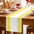 thumbnail image 5 of Yellow Striped Cotton Linen Rectangle Table Runners 13"x120", Stripes Farmhouse Modern Coffee Table Runner Dresser Scarves Luxury Table Runners for Wedding Party Banquet Dinner Decor, 5 of 8