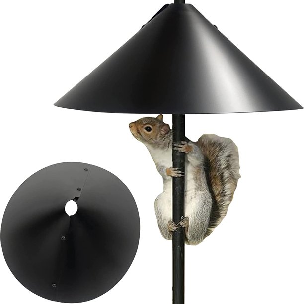 Squirrel Proof Bird Feeder Baffle Guard Pole Mount and Hanging Powder Coated Steel Wrap