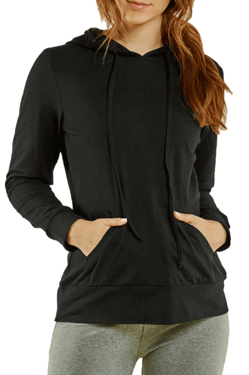 Women's Active Casual Thin Cotton Pullover Hoodie, Black M, 1 Count, 1 Pack