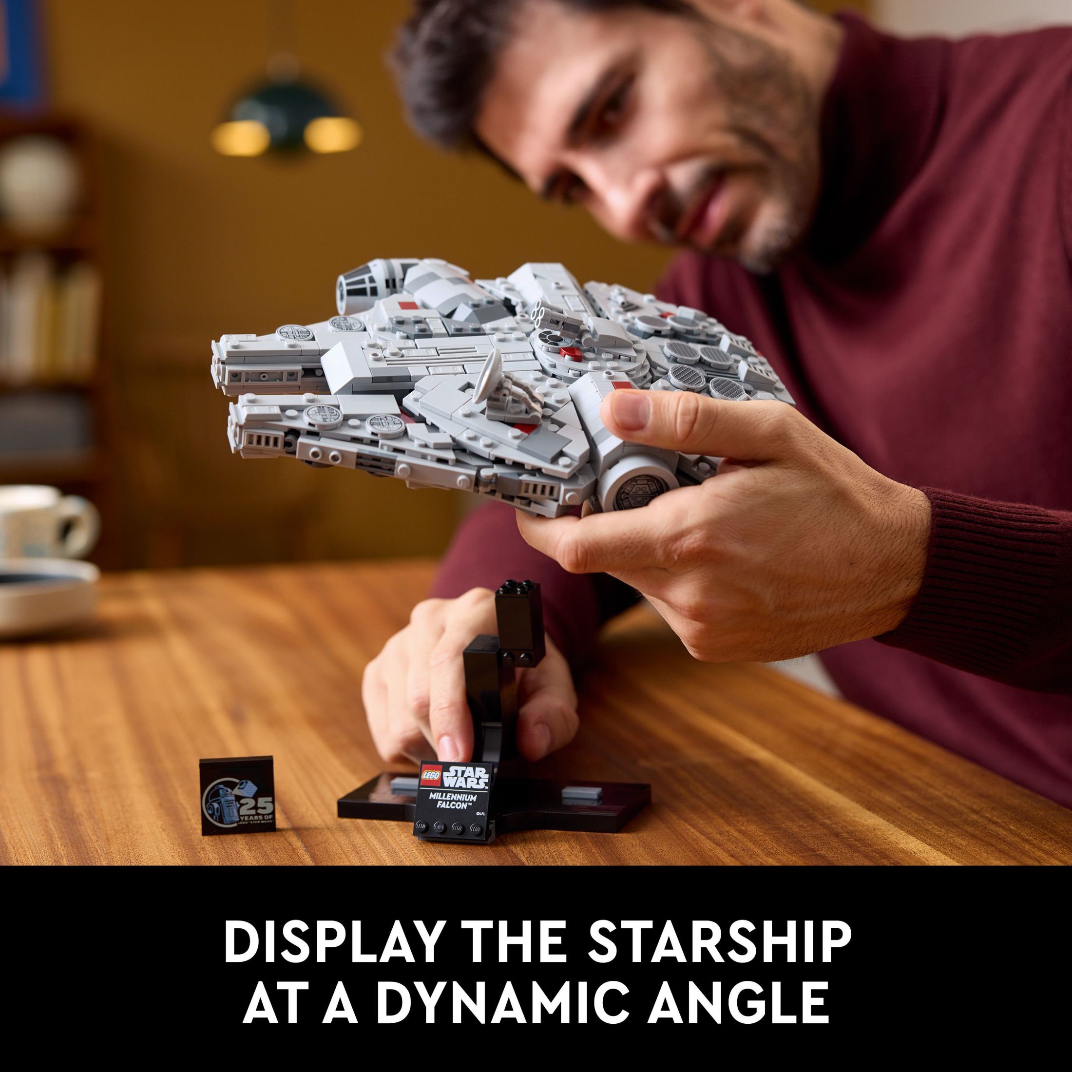 LEGO Star Wars: Una Nueva Esperanza Halcón Milenario 25 Aniversario Modelo de Nave Estelar Construible, Decoración Coleccionable de Star Wars para el Hogar, Set de Construcción para Adultos, Idea de Regalo para Fans de Star Wars, 75375 6