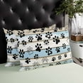 thumbnail image 4 of Blue Beige Paw Print Throw Pillow Cover 24 x 36 Inch Decorative Pillow Cover Vintage Farmhouse Country Wooden Grain Lumbar Pillowcase Seasonal Rectangle Cushion Case for Couch Sofa Bed Living Room, 4 of 7