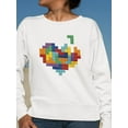 thumbnail image 2 of Retro Video Game Heart Design Sweatshirt Women -Image by Shutterstock, Female Medium, 2 of 4