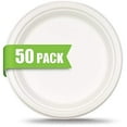 thumbnail image 2 of Green Earth - Natural Bagasse (Sugarcane Fiber) Tree Free 9" Paper Plate / Biodegradable / Compostable (50 Counts Disposable Platesï¼‰, 2 of 4