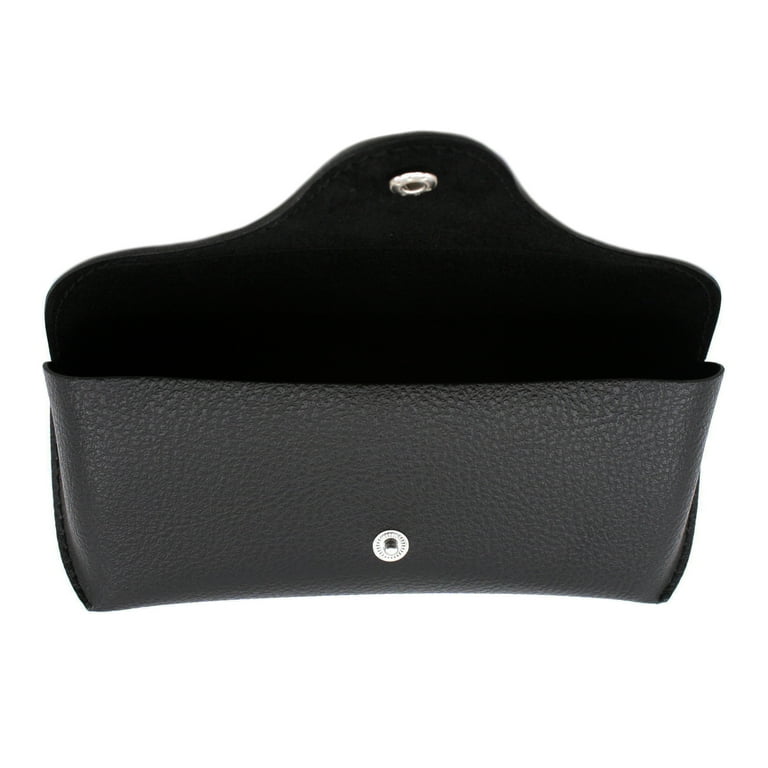 Eyeglasses Sunglasses Case Black PU Leather Semi-Hard Case