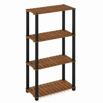 43.3 x 23.6 x 11.8 in. Pangkor 4-Tier Turn-N-Tube Indoor & Outdoor Plant Shelf Wood Stand with Square Poles, Natural & Black