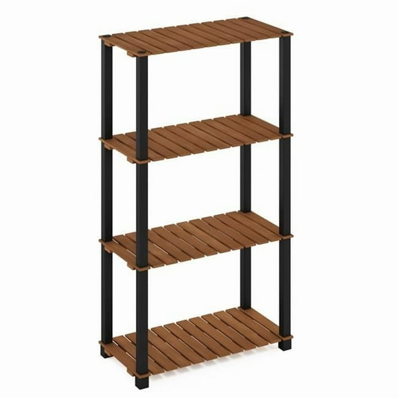 43.3 x 23.6 x 11.8 in. Pangkor 4-Tier Turn-N-Tube Indoor & Outdoor Plant Shelf Wood Stand with Square Poles, Natural & Black