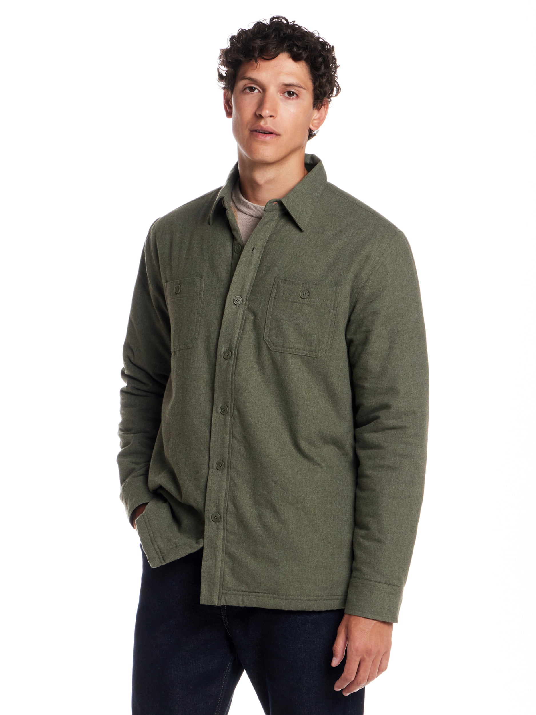 Frontier Threads Men's Sherpa-Lined Solid Shirt Jacket