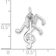 thumbnail image 4 of Sterling Silver Rhod-Plated Polished Music Notes Charm (21.4 X 6) Made In India qc9294, 4 of 5