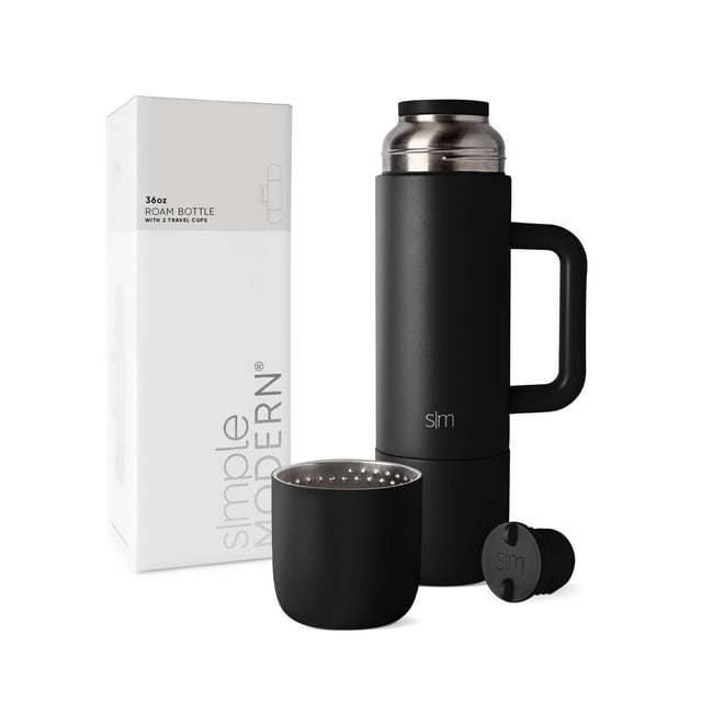 Botella aislante para bebidas calientes Simple Modern Roam de 1 litro con 2 tazas