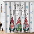 thumbnail image 2 of Merry Christmas Buffalo Check Plaid Polka Dot Gnomes Shower Curtain Tree Candy Cane Winter Holiday Party Decorative 72"x72", 2 of 7