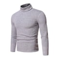 thumbnail image 2 of Men Slim Fit Turtleneck Sweater Casual Basic Knitted Long Sleeve Pullover Top Soft Comfort Winter Fashion, 2 of 6