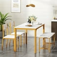 thumbnail image 3 of SogesHome 43.3'' Kitchen Dining Table Set for 4, Kitchen Table 2 Chairs Set for 4 with , Space Saving Table Set for Apartment, Restaurant, Coffee Shop, Gold, 3 of 7