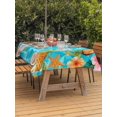 thumbnail image 3 of Outdoor Tablecloth with Umbrella Hole for Patio/Picnic/Party/Camping, Coastal Beach Waterproof Table Cloth Rectangle Table Cover Washable, Summer Tropical Plants Ocean Sea Waves Blue (60"x 120"), 3 of 9