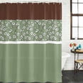 thumbnail image 3 of Sage Green Brown Flowers Waterproof Fabric Shower Curtain,Classic Botanical Art Elegant Waterproof Fabric Shower Curtain for Bathroom Curtains Bathtubs Shower Curtains with 12 Hooks Extra Long 72x96, 3 of 8