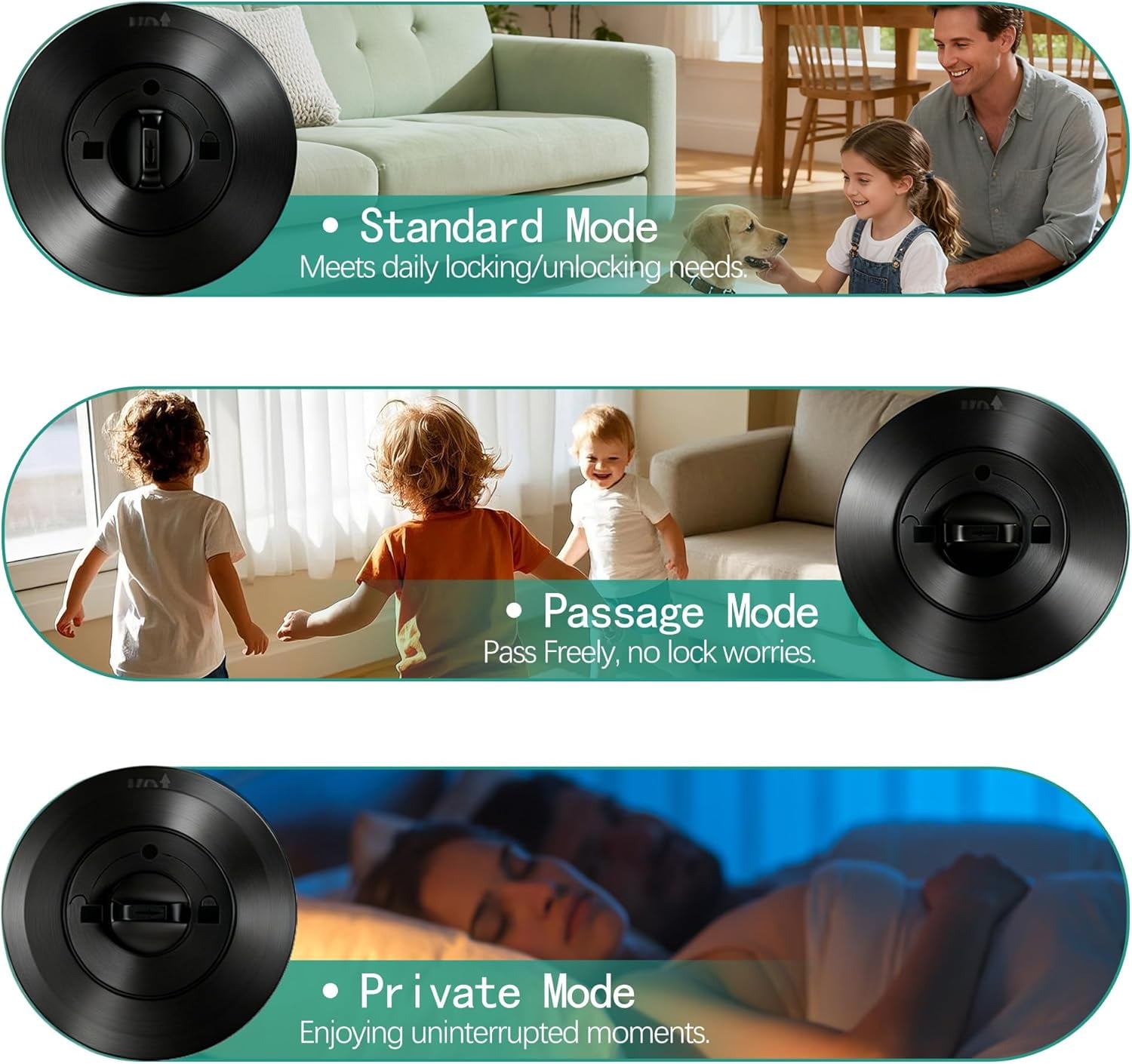 Smart Door Knob, Fingerprint Door Lock with App Control, Auto-Lock, Easy Installation, Great for Bedrooms, Cloakroom, Apartments, Offices (Black)