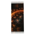 thumbnail image 3 of Châle Long en Spirale Abstraite Marron Tassel Scarf, Léger et Chaud pour Femmes, 3 of 6