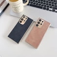 thumbnail image 3 of Compatible with Samsung Galaxy S24 Faux Leather Case Luxury Electroplated Bumper Phone Case Men Women Girls Full Body Slim Non-Slip Grip Shockproof Phone Cover, Brown, 3 of 14