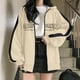 thumbnail image 2 of Gibobby chaquetas elástica ligera Sudadera con capucha para mujer Estampado con cremallera Sudadera con capucha Suelta Streetwear Chaqueta Sudaderas con capucha altas para mujer (Beige, XL), 2 of 4