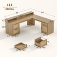 thumbnail image 4 of Farmhouse 63" L Shaped Computer Desk with 4 Drawers and Storage Cabinet, Corner Office Desk with Monitor Stand, 4 of 7