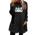 thumbnail image 2 of BLTIBY 2024 Womens Christmas Sherpa Sweatshirts Oversized Fleece Fuzzy Faux Fur Fluffy Pullover Printed Outerwear with Pockets Winter Soft Loungwear Black S, 2 of 5