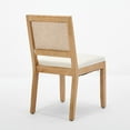thumbnail image 6 of GAKMCIL Farmhouse Rattan Linen fabric Dining Chairs, Modern Kitchen & Dining Room Chairs, Cane Upholstered Kitchen Side Chair with Natural Hardwood Frame, Weight Capacity:300lb, Beige (Set of 2), 6 of 15