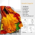 thumbnail image 6 of Fall Blanket Throw, 40"×28" Fleece Pumpkin Leaves Blankets for Couch Sofa Bed Lounging, Soft Warm Orange White Throw, Fall Decor, 6 of 6