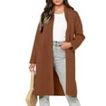 thumbnail image 2 of Patlollav Womens Fall And Winter Straight Cardigan Button Pocket Coat, 2 of 7