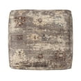 thumbnail image 2 of LR Home Charleston Taupe Floral Medium Square Indoor Pouf, 18"H x 18"W, 2 of 7