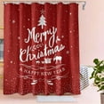 thumbnail image 2 of Merry Christmas Shower Curtain Set with Hooks Red Shower Curtains 72x72 Inch Xmas Christmas Holiday Bathroom Bath Rustic Farmhouse Decor Waterproof Weighted, Sets with 12 Hooks, 2 of 6