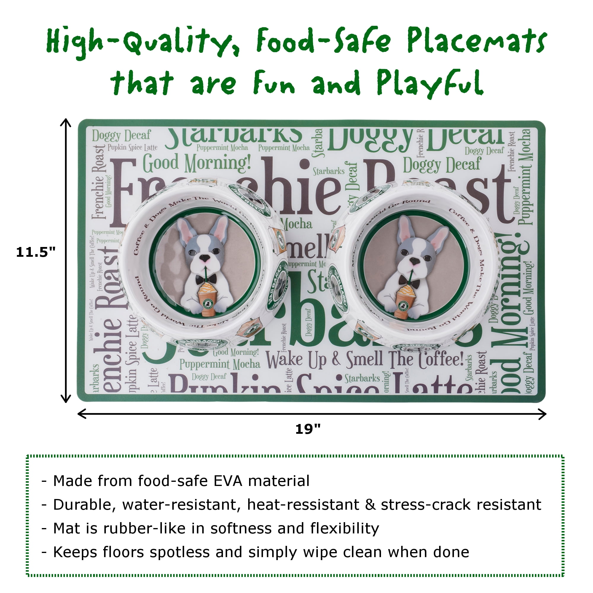  Haute Diggity Dog Bowls & Placemats Collection – Set