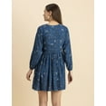 thumbnail image 5 of Moomaya Women Printed Viscose Dress, Long Sleeves V-neck Short Length Summer Dress, 5 of 8
