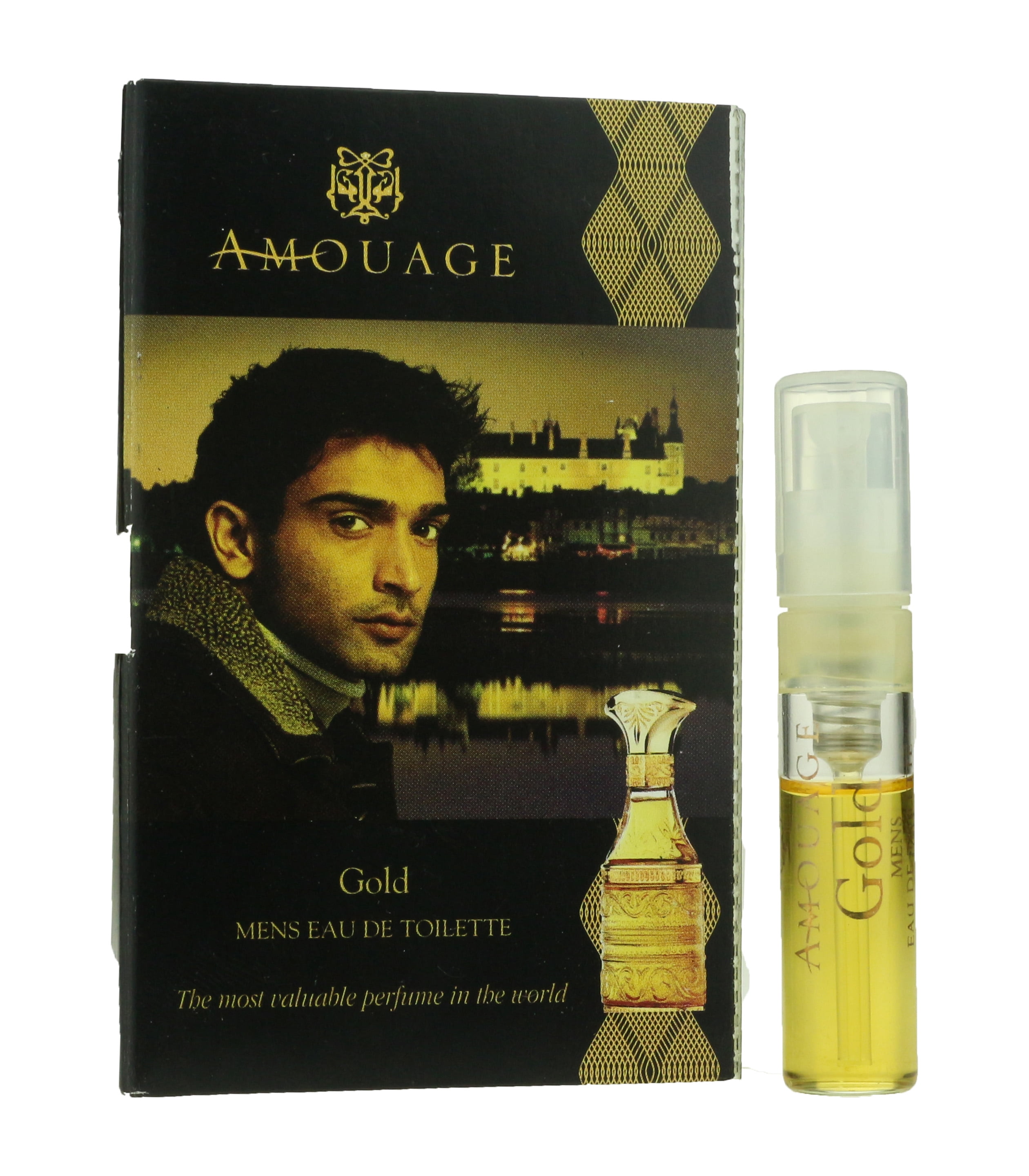 Amouage 'Gold' Eau De Toilette Spray For Man .05oz Carded Vial (Vintage Formula)